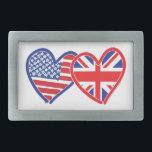 American Flagga Union Jack Flagga Hearts<br><div class="desc">Heart American Flagga och Union Jack Flagga</div>