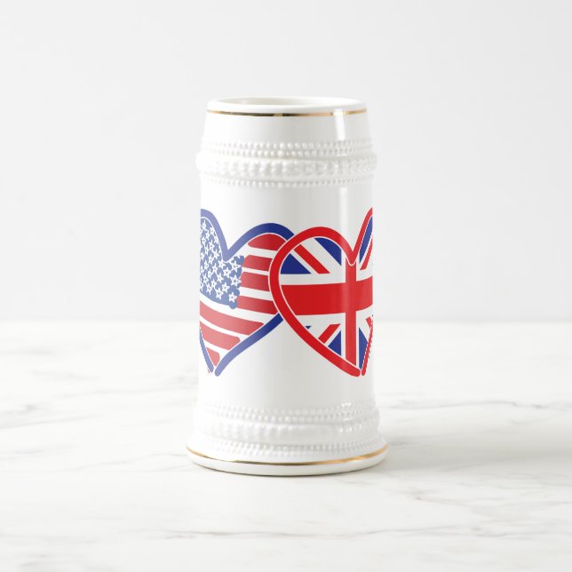 American Flagga/Union Jack Flagga Hearts Sejdel (Center)