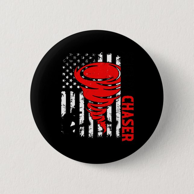 American Flagga United Stater Tornado Storm Chaser Knapp (Framsida)