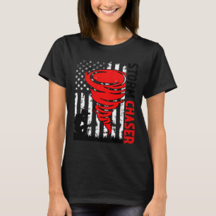 American Flagga United Stater Tornado Storm Chaser T Shirt
