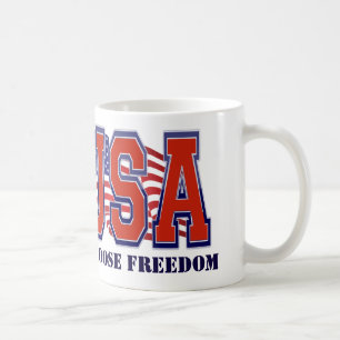 American Flagga USA Freedom Patriotic Kaffemugg