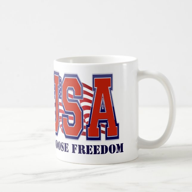 American Flagga USA Freedom Patriotic Kaffemugg (Höger)