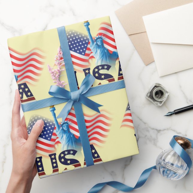 American Flagga USA Frihetsgudinnan, 4 juli Presentpapper (Gifting)