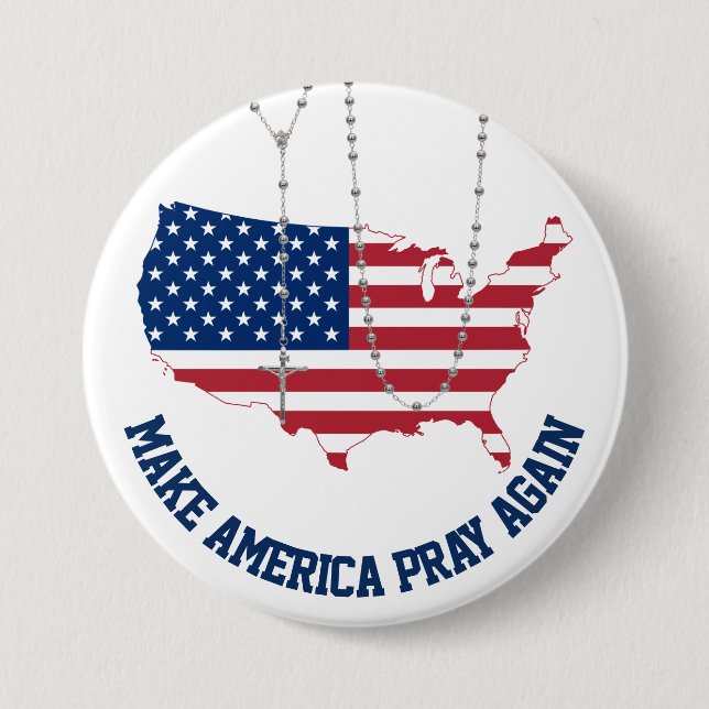 American Flagga USA Heliga Rosary Knapp (Framsida)