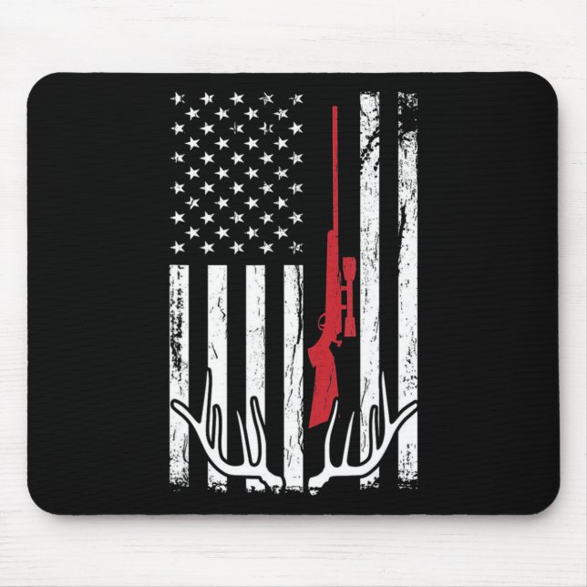 American Flagga USA Hunter Hunt Roligt Hunting App Musmatta (Framsidan)