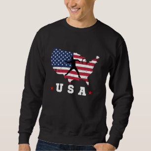 American Flagga Usa Patriotic American Sports Trac Lång Ärmad Tröja
