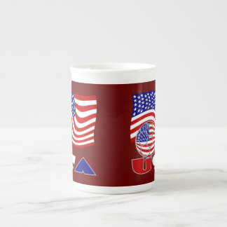 American Flagga USA: Soccer Ball Red Background Benporslin Mugg