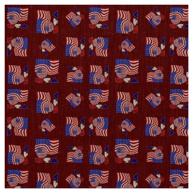 American Flagga USA: Soccer Ball Red Background Tyg (Provkarta)