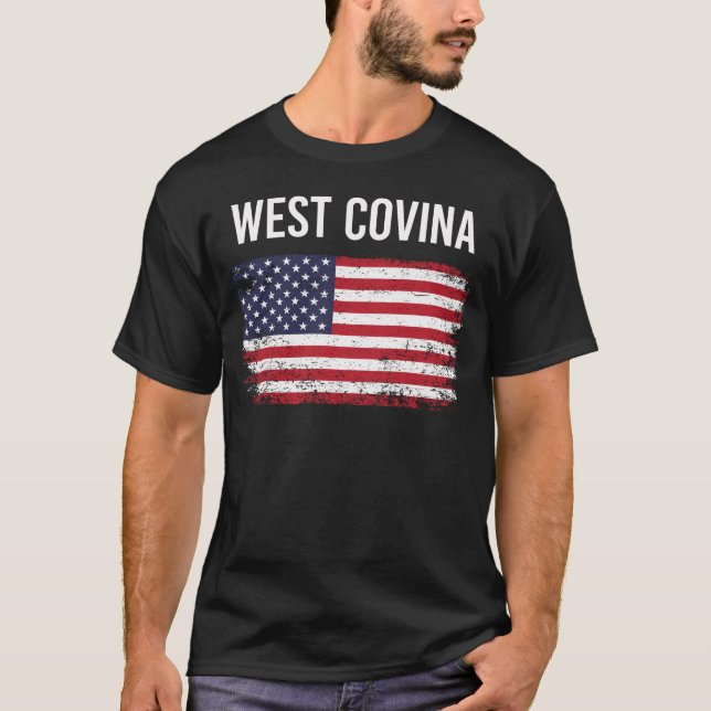 American Flagga Väster Covina T Shirt (Framsida)