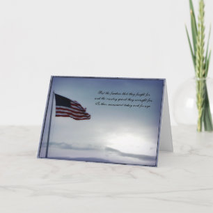 American Flagga Veterans Day Card Tack Kort