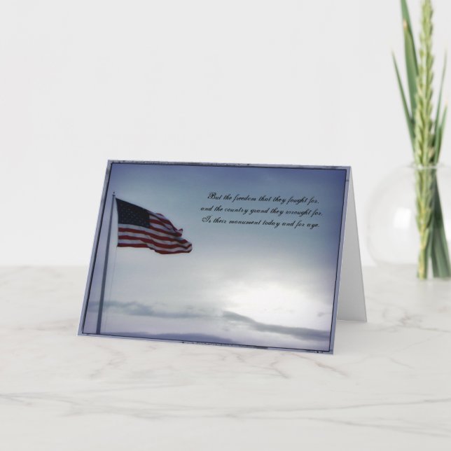 American Flagga Veterans Day Card Tack Kort (Framsida)