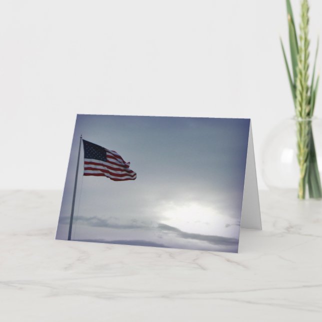 American Flagga Veterans Day Card Tack Kort (Framsida)