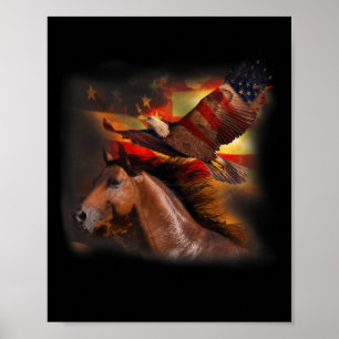 American Flagga Vingar Eagle Proud Patriotic 4:e J Poster