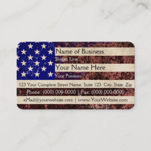 American Flagga Vintage Grunge Visitkort
