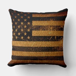 American Flagga Vintage Leather #3 Kudde
