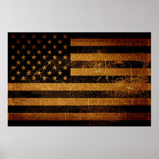 American Flagga Vintage Leather #3 Poster