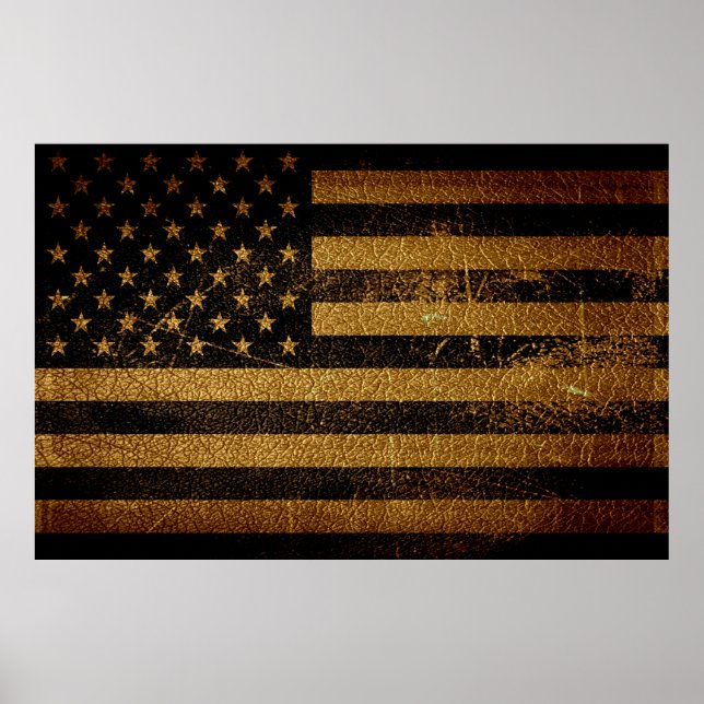 American Flagga Vintage Leather #3 Poster (Framsidan)