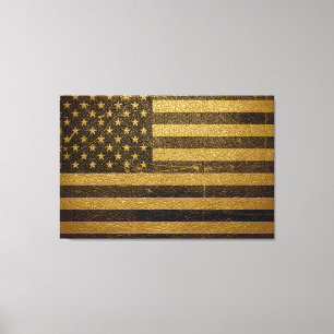 American Flagga Vintage Leather Canvastryck