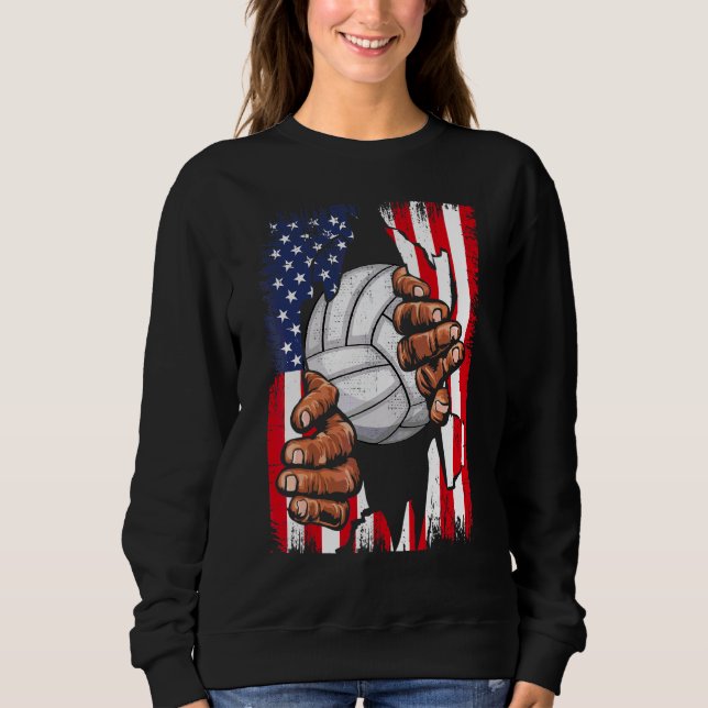 American Flagga Volleyball Inside Me Patriotic Usa T Shirt (Framsida)