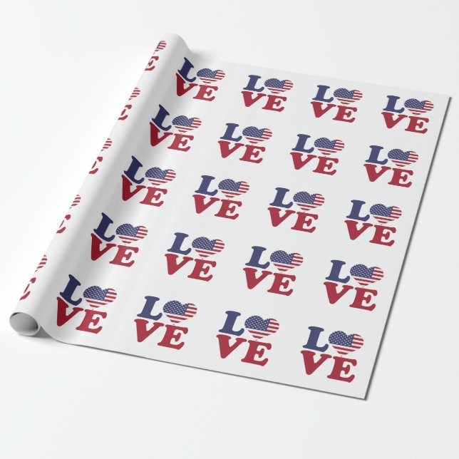 American Flagga-vykort Presentpapper (Utrullad)