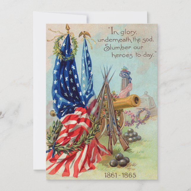 American Flagga WandeCivil Krig Memorial Inbjudningar (Framsida)