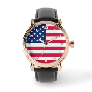 American Flagga Watch Gift USA Patriotic Armbandsur