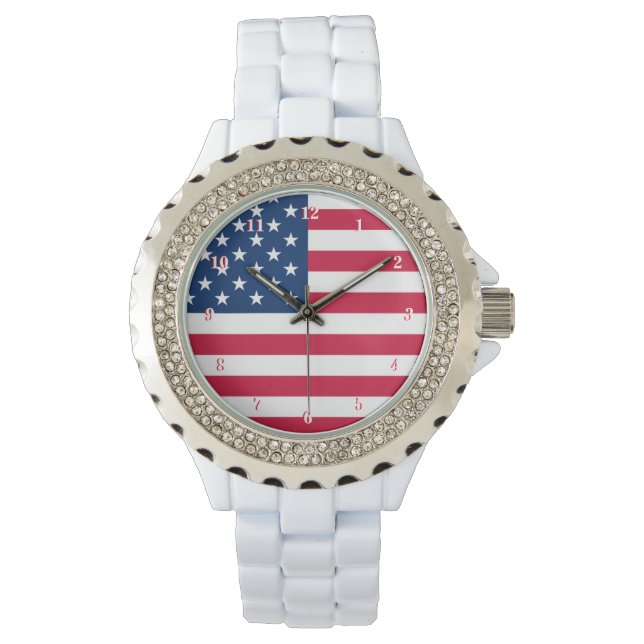 American Flagga Watch Patriotic Armbandsur (Framsida)