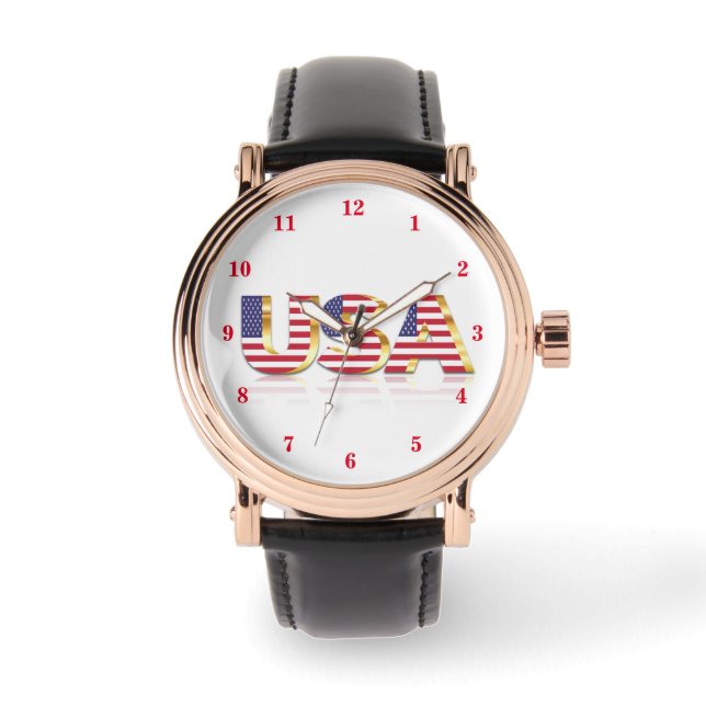 American Flagga Watch USA Patriotic Armbandsur (Framsida)