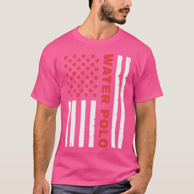 American Flagga Waterpolo Team Vatten Polo T Shirt (Framsida)