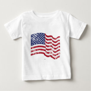 American Flagga Wave - Distress T Shirt