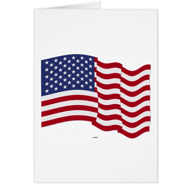 American Flagga Wave Hälsningskort (Framsidan)