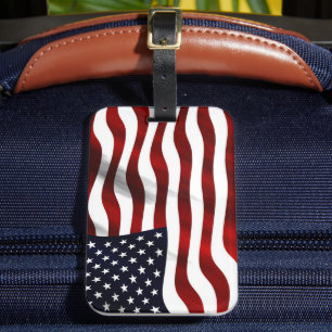 American Flagga Wave Luggage Tag Bagagebricka