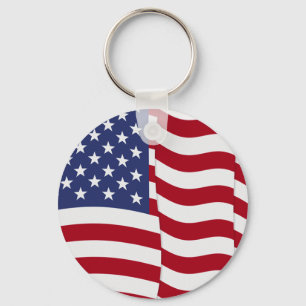 American Flagga Wave Nyckelring