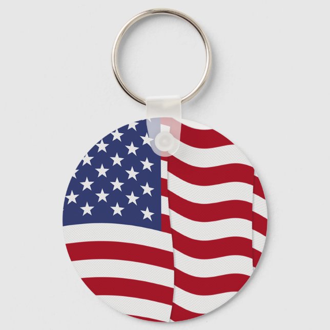 American Flagga Wave Nyckelring (Framsida)