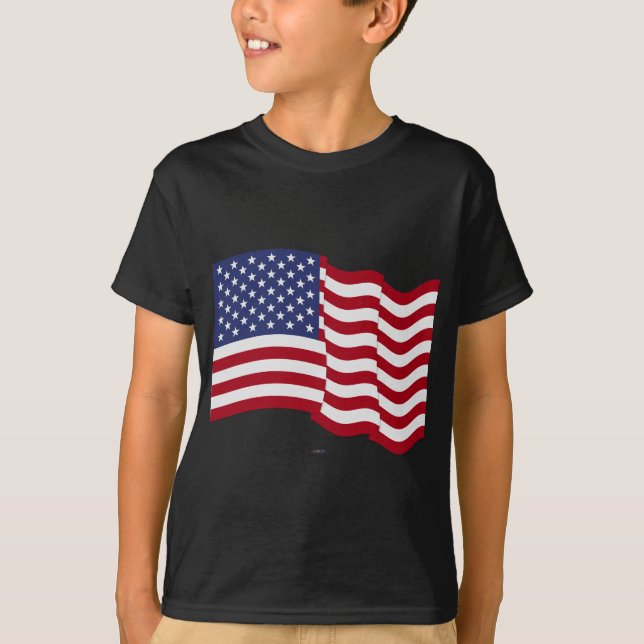 American Flagga Wave T Shirt (Framsida)