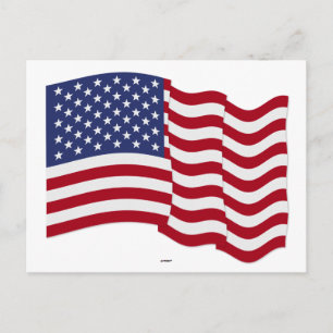 American Flagga Wave Vykort