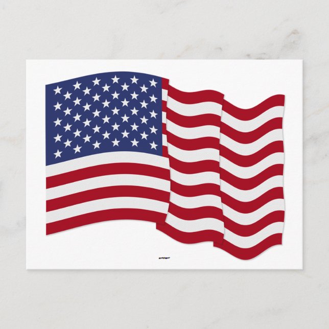 American Flagga Wave Vykort (Framsida)