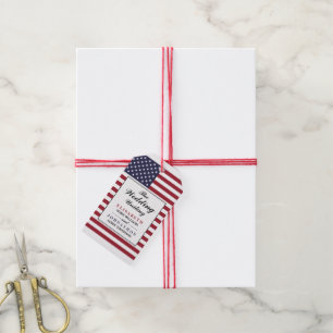 American Flagga Wedding Favor Presentetikett