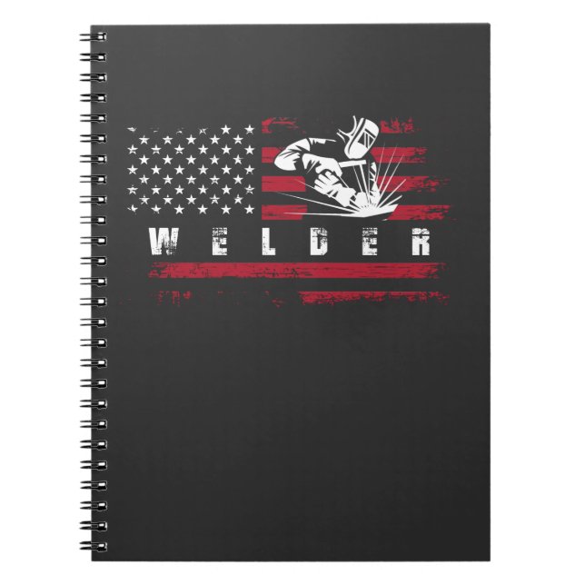 American Flagga Welder USA Metalworking Weld Anteckningsbok (Framsidan)