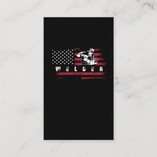 American Flagga Welder USA Metalworking Weld Visitkort