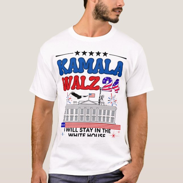 American Flagga White House Kamala Walz Quote Älsk T Shirt (Framsida)
