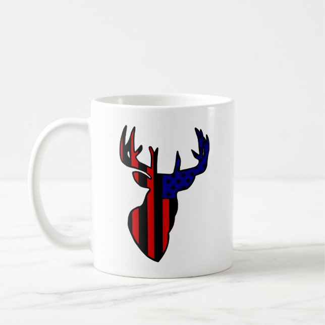American Flagga Whitetail Buck Kaffemugg (Vänster)