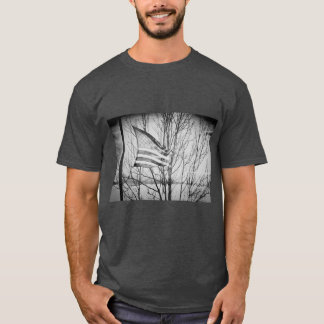American Flagga Windblown Grått T-Shirt