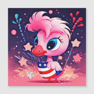 American Flagga with Flamingo Tecknad-69216