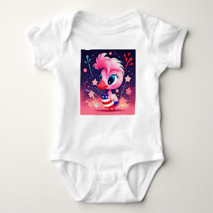 American Flagga with Flamingo Tecknad-69216 T Shirt