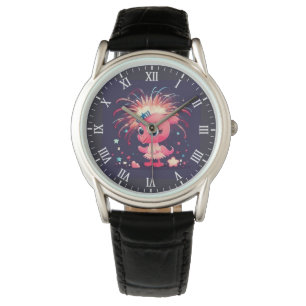 American Flagga with Flamingo Tecknad-69218 Armbandsur