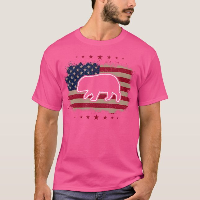American Flagga Wombat T Shirt (Framsida)