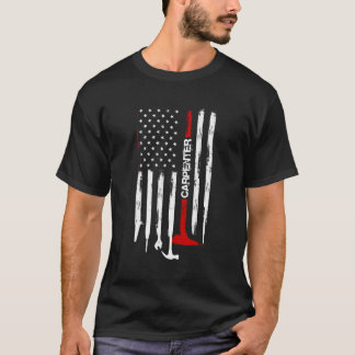 American Flagga Woodworking Gift Carpenter Wood T Shirt