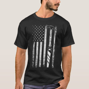 American Flagga Woodworking WorUSA Carpenter T Shirt