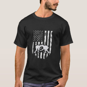 American Flagga Wrestling TShirt Distress Wrestle T Shirt